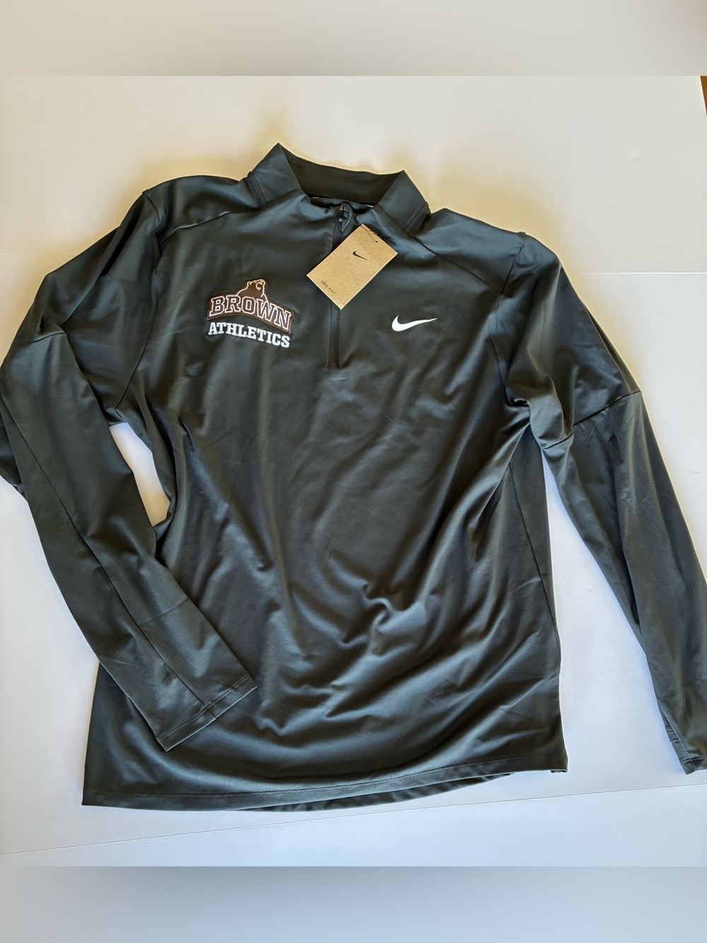 Nike Brown University 1/4 Zip Running Pullover - Size Large